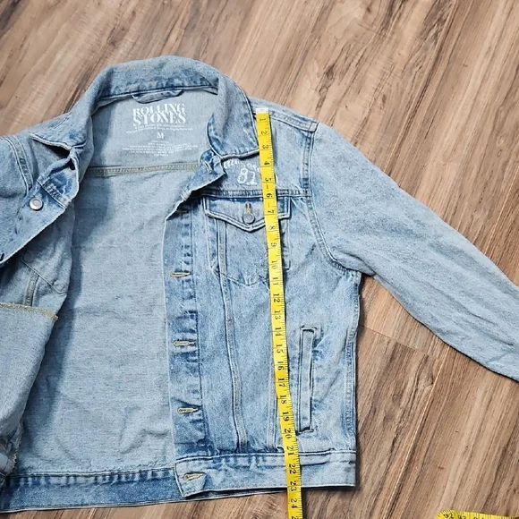 Rolling Stones Unisexual Blue Denim Jacket By Bravado Medium - Picture 7 of 9